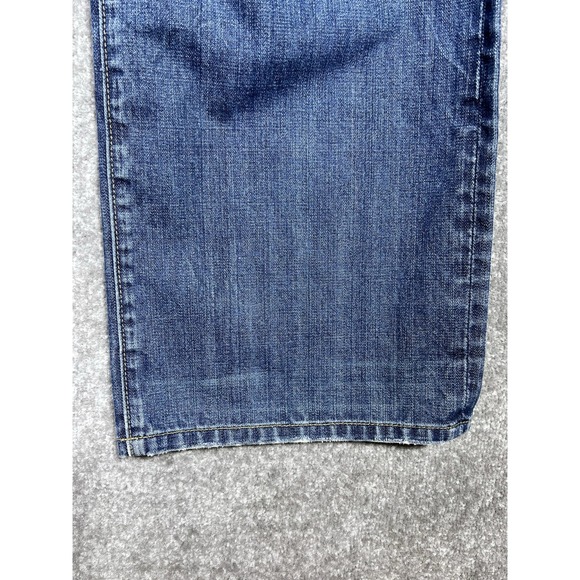 Vigoss Studio Cody Jeans Mens Size 44x34 Blue Cotton Distressed Denim Button Fly - Picture 9 of 16